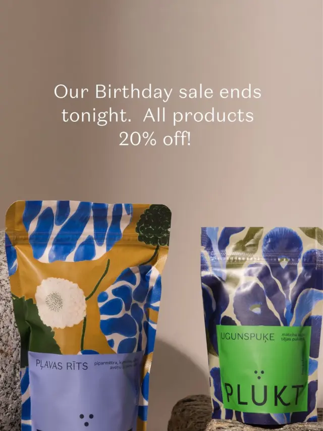 Freshly-picked herbal teas only today 20% off on our online shop plukttea.comGet ready for Winter and holiday season! 😌#plukttea #NordicTea