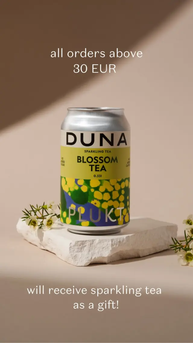 Springtime offer! Currently all orders above 30 EUR receive a complimentary gift from us. Sparkling herbal tea BLOSSOM. Caffeine-free and sugar-free.✨#plukttea #NordicTea
