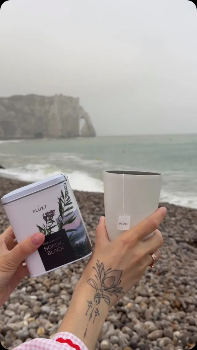 Nordic teas have arrived to France.🇫🇷Warming up by the beach, enjoyed by those who wish to slow down and nourish themselves. Hand-picked herbal tea from wild Nordic meadows and forests. #plukttea #NordicTea